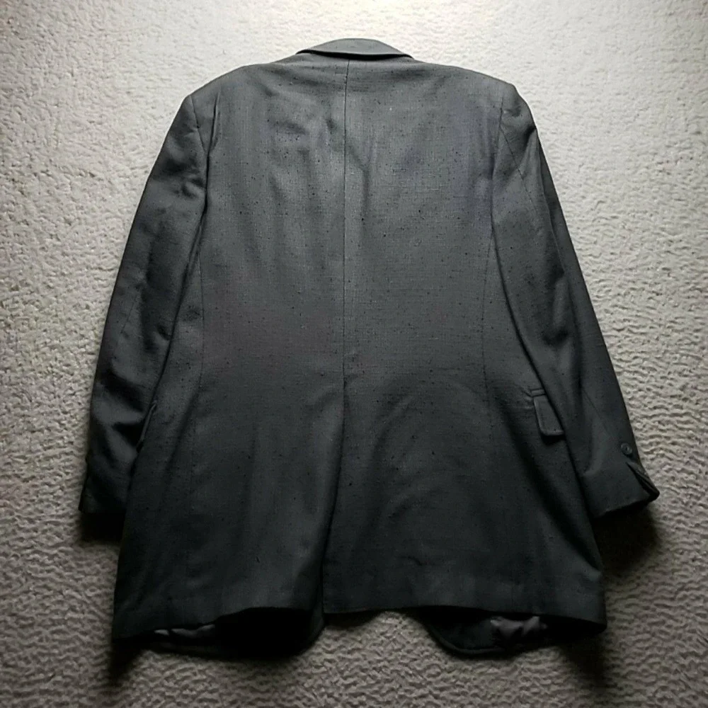 Vintage Savile Row Blazer Mens 42 Long Gray 100% Silk Sport Coat Jacket Burdines